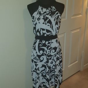 Black/white Halter Dress
